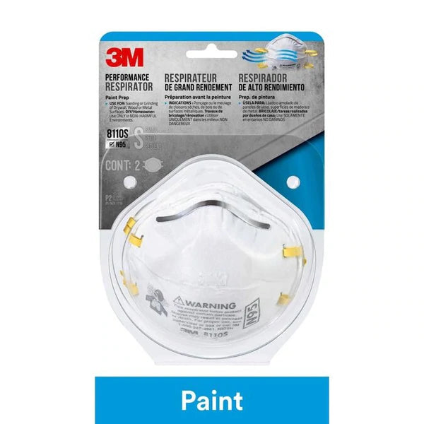 3M Performance Paint Prep Respirator N95 Particulate 8110SP2-DC Small - 2ct/12pk