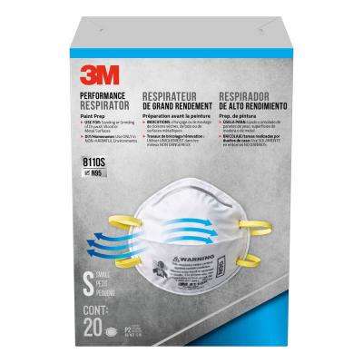 3M Performance Paint Prep Respirator N95 Particulate 8110SP20-DC Small - 20ct/4pk