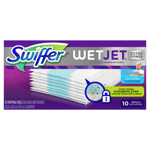 Swiffer WetJet Hardwood Floor Spray Mop Pad Refill Extra Power - 10ct/8pk