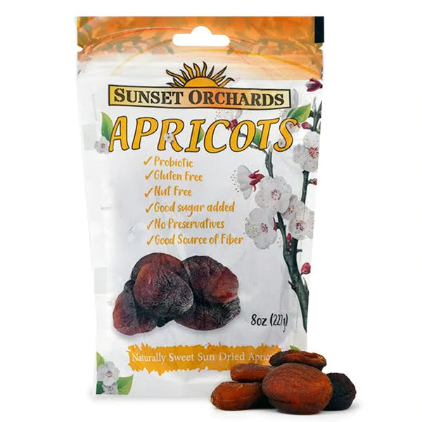 Sunset Orchards Dark Naturally Sweet Apricots - 8oz/12pk