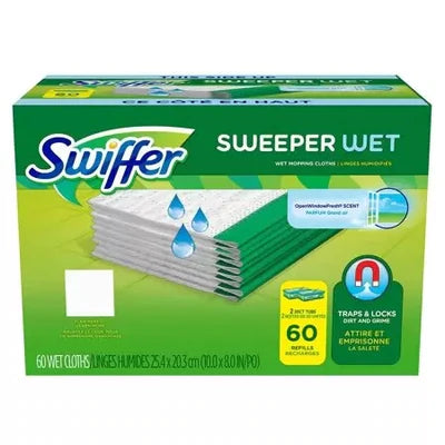 Swiffer Sweeper Wet Cloth Refill, White - 60ct/1pk