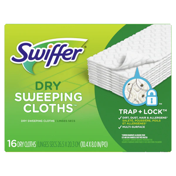 Swiffer Sweeper Dry Sweeping Pad, Multi Surface Refills for Dusters Floor Mop, Unscented - 16ct/12pk