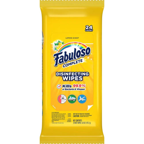 Fabuloso Complete Disinfecting Wipes Pouch Lemon - 24ct/12pk