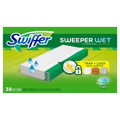 Swiffer Sweeper Wet Mopping Cloth Multi Surface Refills Open Window Fresh - 38ct/2pk