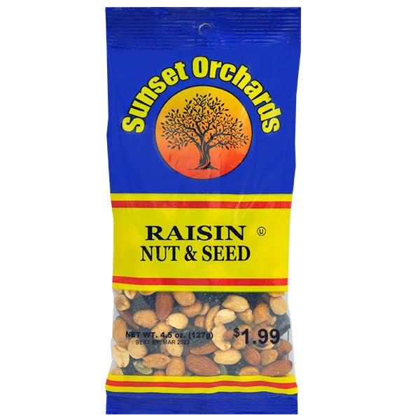 Sunset Orchards Raisin Nut & Seed - 4.5oz/12pk