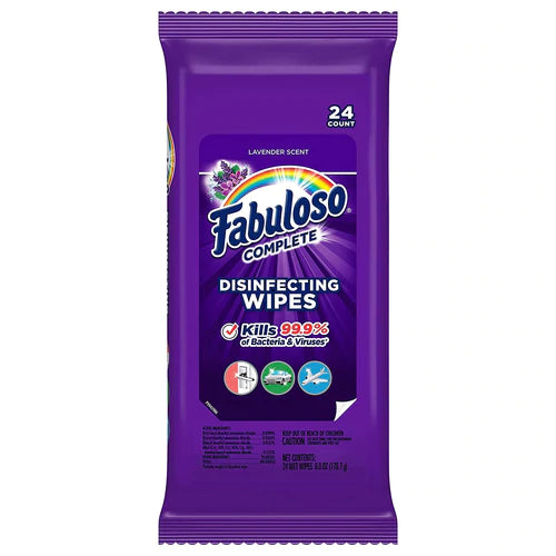 Fabuloso Complete Disinfecting Wipes Pouch Lavender - 24ct/12pk