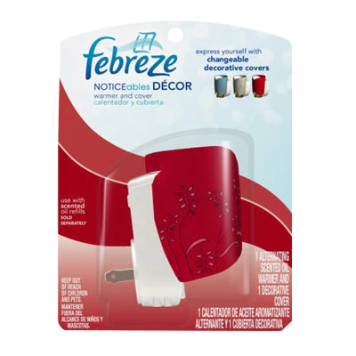 Febreze Noticeables Decor warmer&cover Red/Ivory 1.0ct/6pk