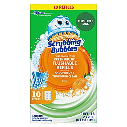 SCRUBBING BUBBLES FRESH BRUSH FLUSHABLE REFILL - 10ct/12pk