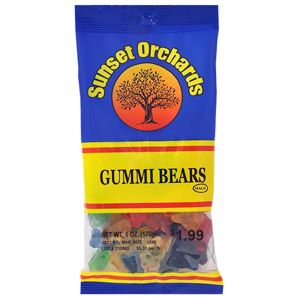 Sunset Orchards Gummi Bears - 6oz/12pk