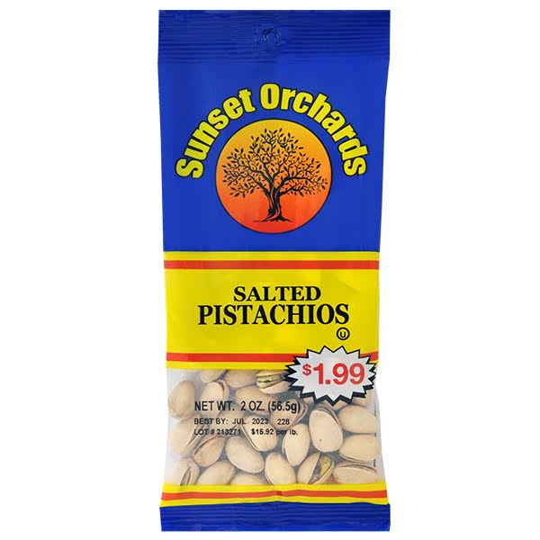 Sunset Orchards Salted Pistachios - 2oz/12pk