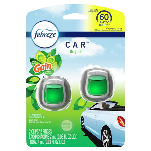 Febreze Car 2ct Gain Original - 0.13oz/8pk