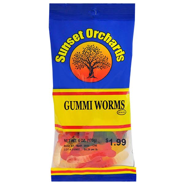 Sunset Orchards Gummi Worms - 6oz/12pk