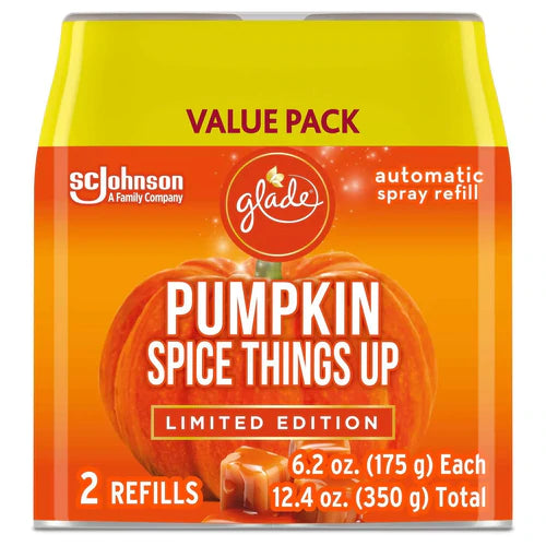 Glade Pumpkin Spice Things Up Automatic Spray Refill 2pack - 6.2oz/3pk