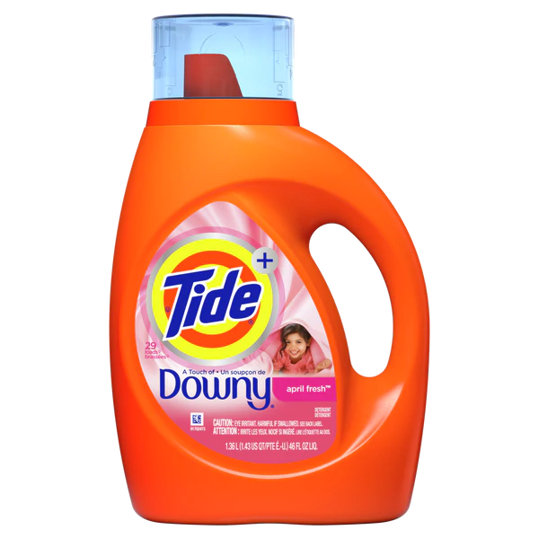 Tide Liq. 2X w/Downy April Fresh 24 loads - 46oz/6pk