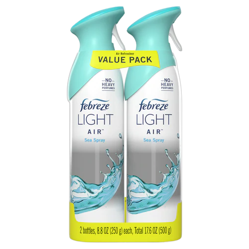 Febreze Light Odor-Eliminating Air Freshener Sea Spray Twin Pack - 2x8.8oz/6pk