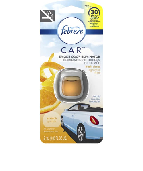 Febreze Car Vent Clip Fresh Citrus Air Freshener - 1ct/8pk