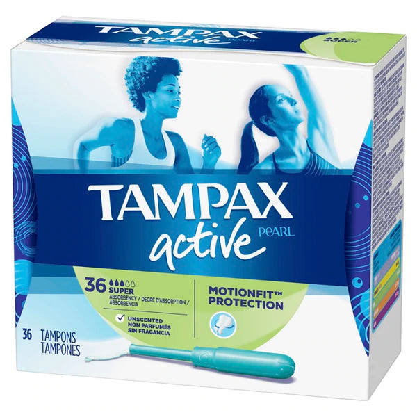 Tampax Pearl Active Tampons Super Unscented - 36ct/6pk