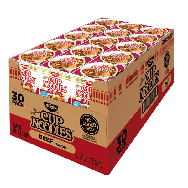 Nissin Cup Noodles with Beef - 2.25oz/30pk