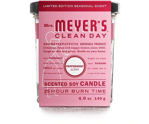 Mrs. Meyer's Soy Candle Peppermint - 4.9oz/6pk