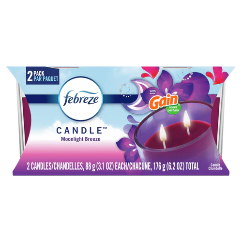 Febreze Odor-Eliminating Scented Candle Gain Moonlight Breeze - 2x3.1oz/4pk