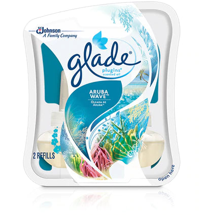 Glade@PlugIns Scented Oil Refills 2 CT Aruba Wave - 1.34oz/6pk