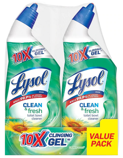 LYSOL Toilet Bowl Cleaner Clean & Fresh Country Scent Twin pack - 4/(2x24oz)