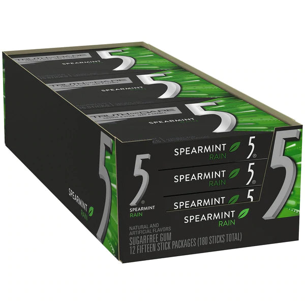 5 GUM Spearmint Rain -15stick/12pk