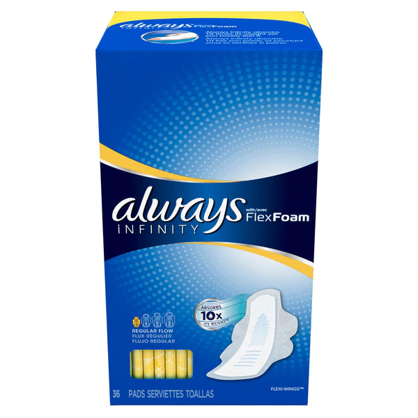 Always INFINITY REGULAR UNS w/Flexi-Wings - 36ct/6pk