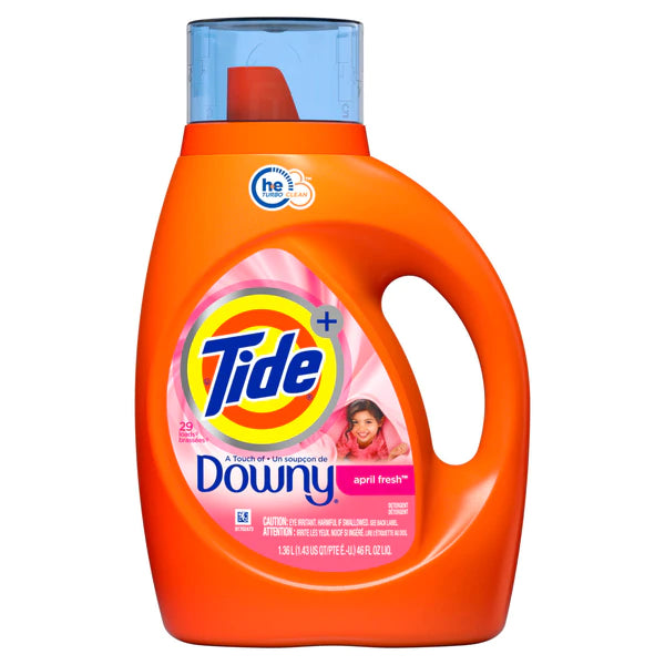 Tide Liq. HE 2X w/Downy April Fresh 29 loads - 46oz/6pk