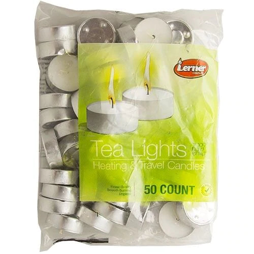 Ner Mitzvah Tealight Candles in a Bag - 50ct/24pk