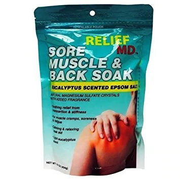 EPSOM SALT Relief MD Sore Muscle & Back Eucalyptus - 16oz/12pk