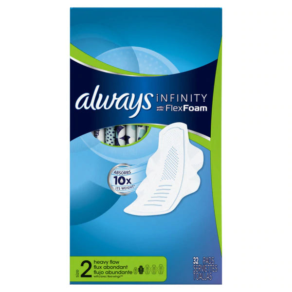 Always INFINITY Super Pads UNS w/Flexi-Wings - 32ct/6pk