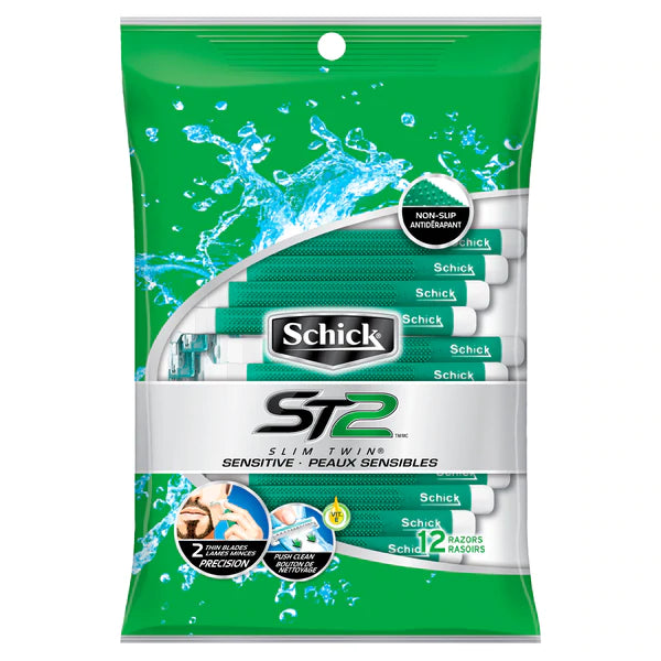 Schick Slim Twin ST2 Senstive Men's Disposible Razor - 12ct/36pk