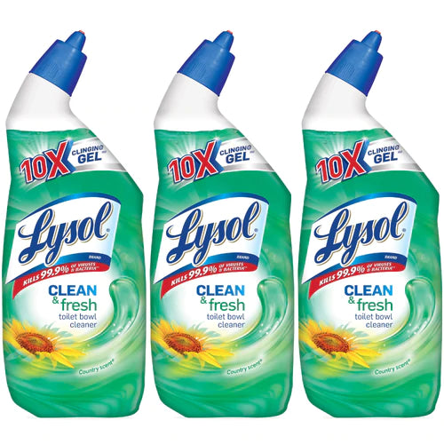 Lysol Toilet Bowl Cleaner Clean & Fresh Country Scent Triple Pack - 3x24oz/3pk