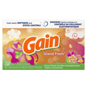 Gain Fabric Sheets Island Fresh - 15ct/15pk