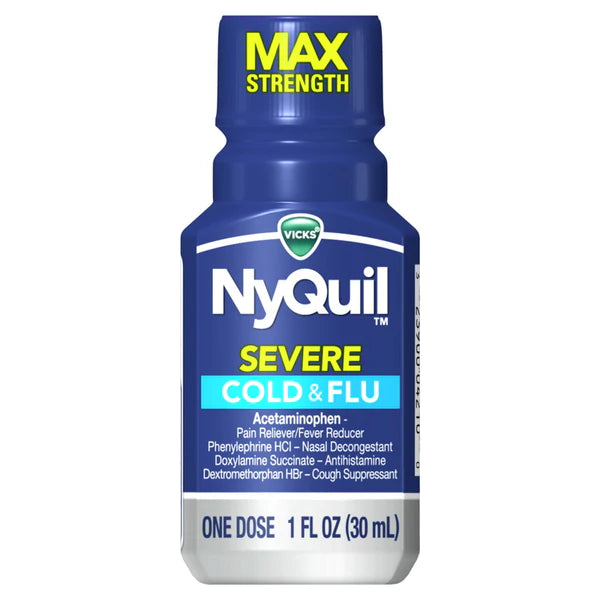 Vicks Nyquil Severe Cold & Flu - 8x1oz/4pk