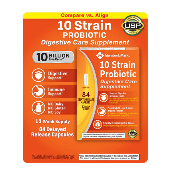 Member's Mark 10 Strain Probiotic - 84ct/1pk