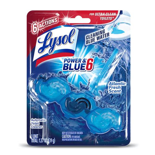 Lysol Auto Toilet Bowl Cleaner Power & Blue 6 Blue Water - 1ct/6pk