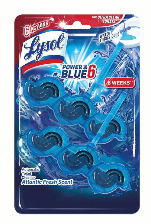 Lysol Auto Toilet Bowl Cleaner Power & Blue 6 Blue Water - 2ct/4pk