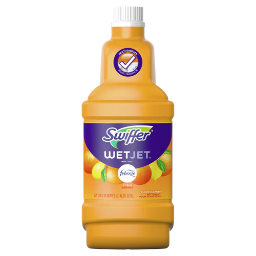 Swiffer Wet Jet Solution Citrus - 1.25L/4pk