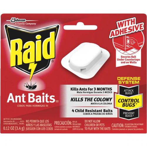 Raid Ant Bait Red Box Kitchen Defense - 4ct/12pk