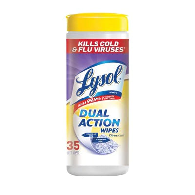 LYSOL Dual Action Wipes - 35ct/12pk