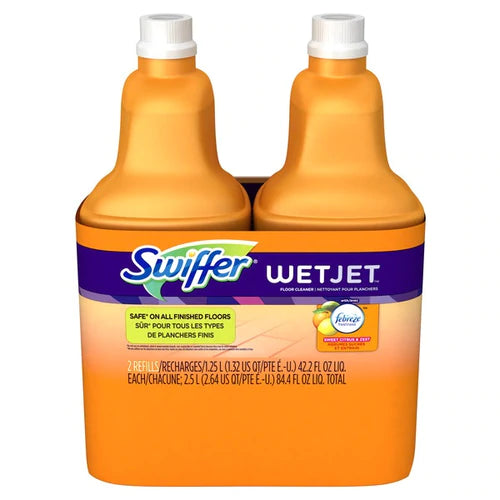 Swiffer WetJet Cleaner Solution Refill Sweet Citrus & Zest Twin Pack 2x1.25L - 84.4oz/3pk