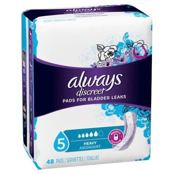 Always Discreet Heavy Absorbency Pads - 48ct/3pk