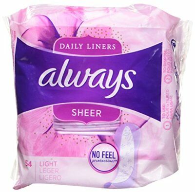 Always Sheer Light Pantiliner - 54ct/6pk