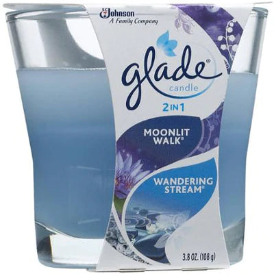 Glade@ Candle 2n1Jar Moonlit Walk&Wandering Stream - 3.4oz/6pk