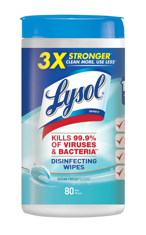 Lysol Disinfecting Wipes Ocean Fresh - 80ct/6pk