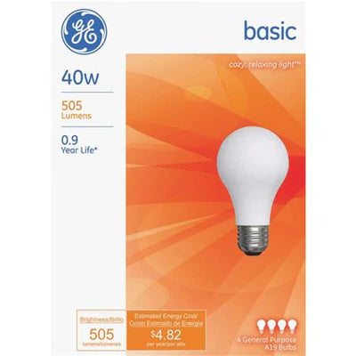 GE Light Bulbs Basic - 40 W /4x12pk