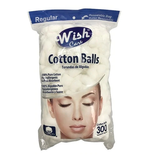 Cotton Balls Regular WISH Care - 300ct/48pk