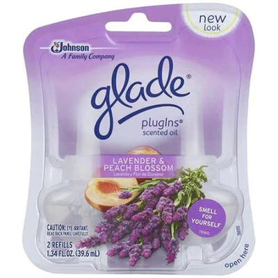 Glade@PlugIns Scented Oil Refills 2 CT Lavender&Peach - 1.34oz/6pk